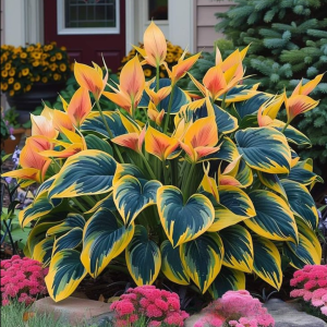 Хоста Флейм Данс купить по цене от 650р. в интернет-магазине «Посадика» с доставкой почтой в в Екатеринбурге и по всей России – [изображение №1].